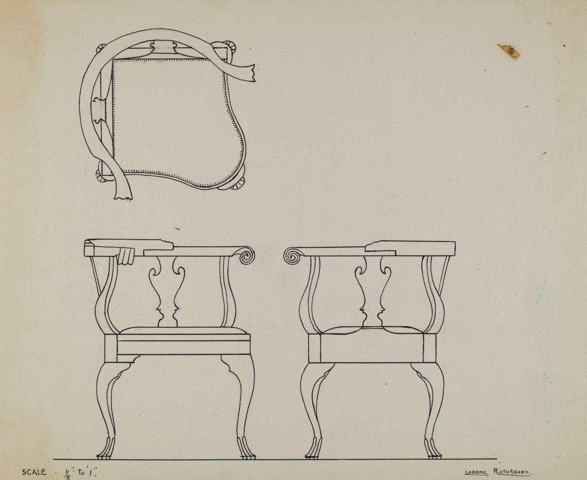 Corner chair by Lorenz Rothkranz (American, active c. 1935), 16X12"(A3)Poster Print