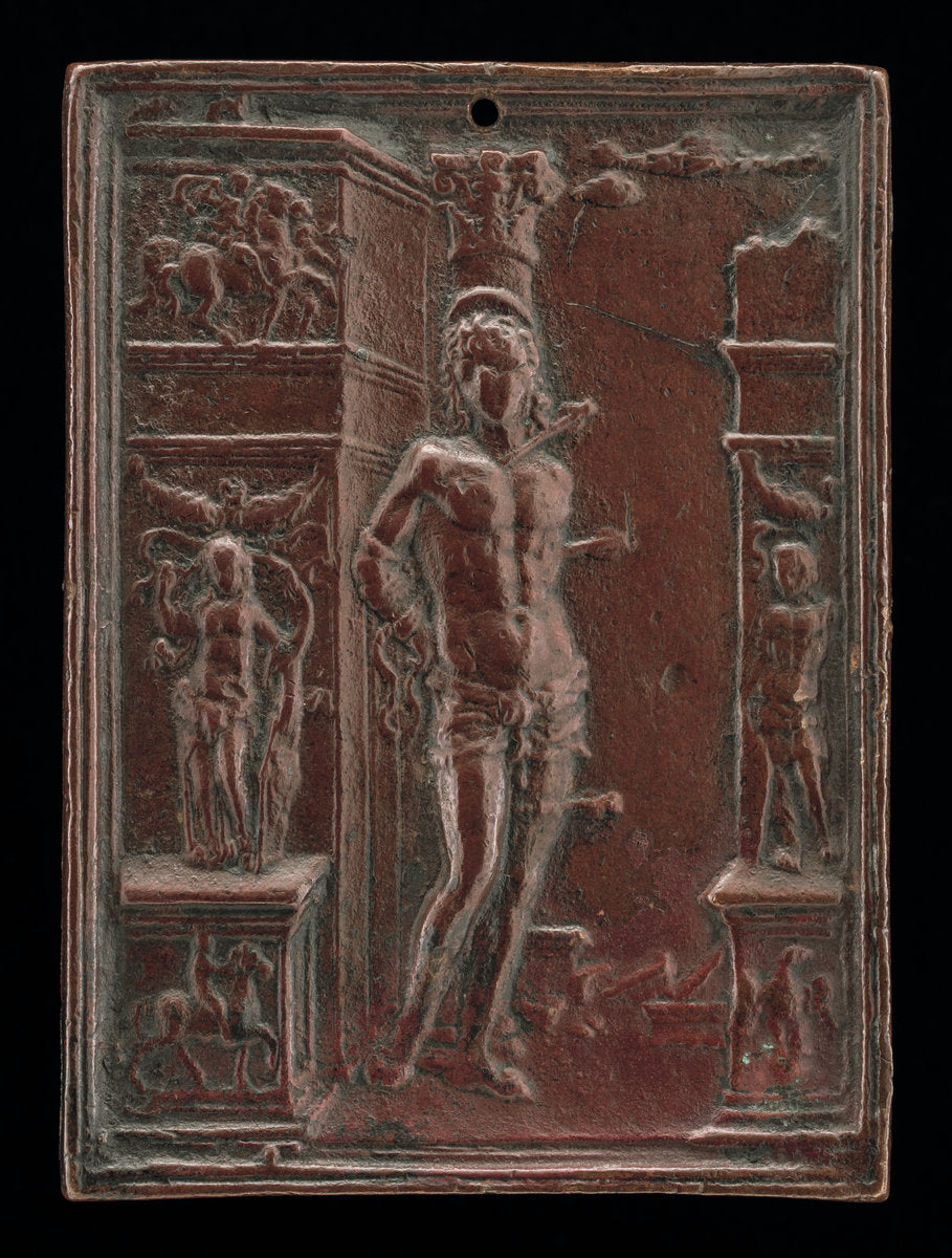 Saint Sebastian by Moderno (Italian, 1467 - 1528), 16X12"(A3)Poster Print
