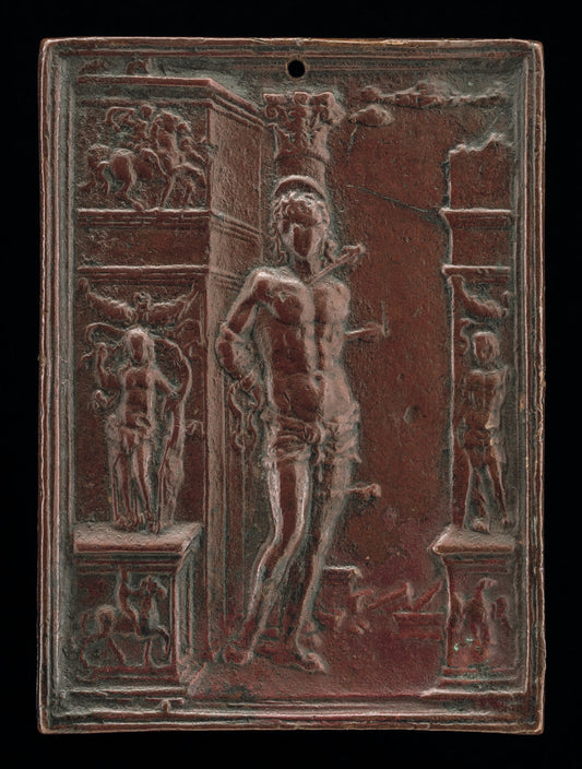Saint Sebastian by Moderno (Italian, 1467 - 1528), 16X12"(A3)Poster Print