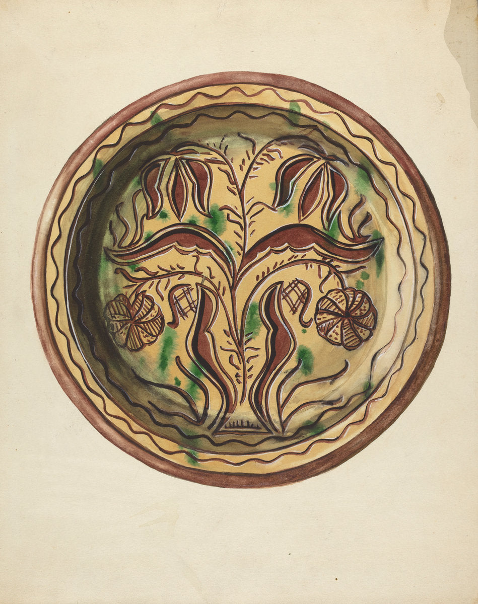 Plate by Charlotte Sperber (American, active c. 1935), 16X12"(A3)Poster Print