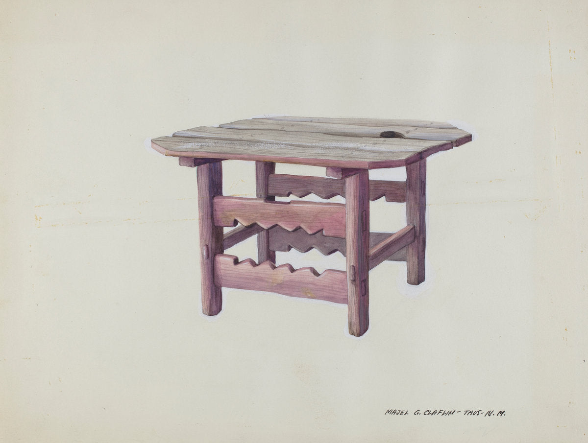 Small Table by Majel G. Claflin (American, active c. 1935), 16X12"(A3)Poster Print