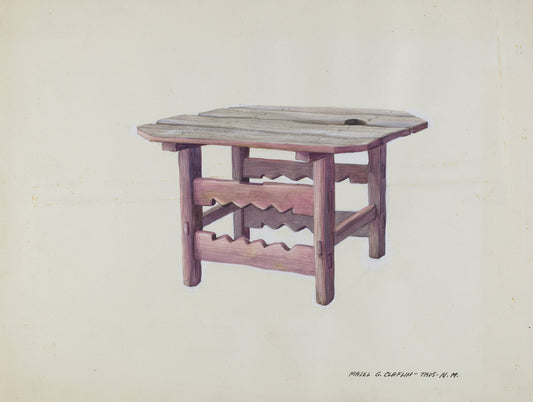 Small Table by Majel G. Claflin (American, active c. 1935), 16X12"(A3)Poster Print