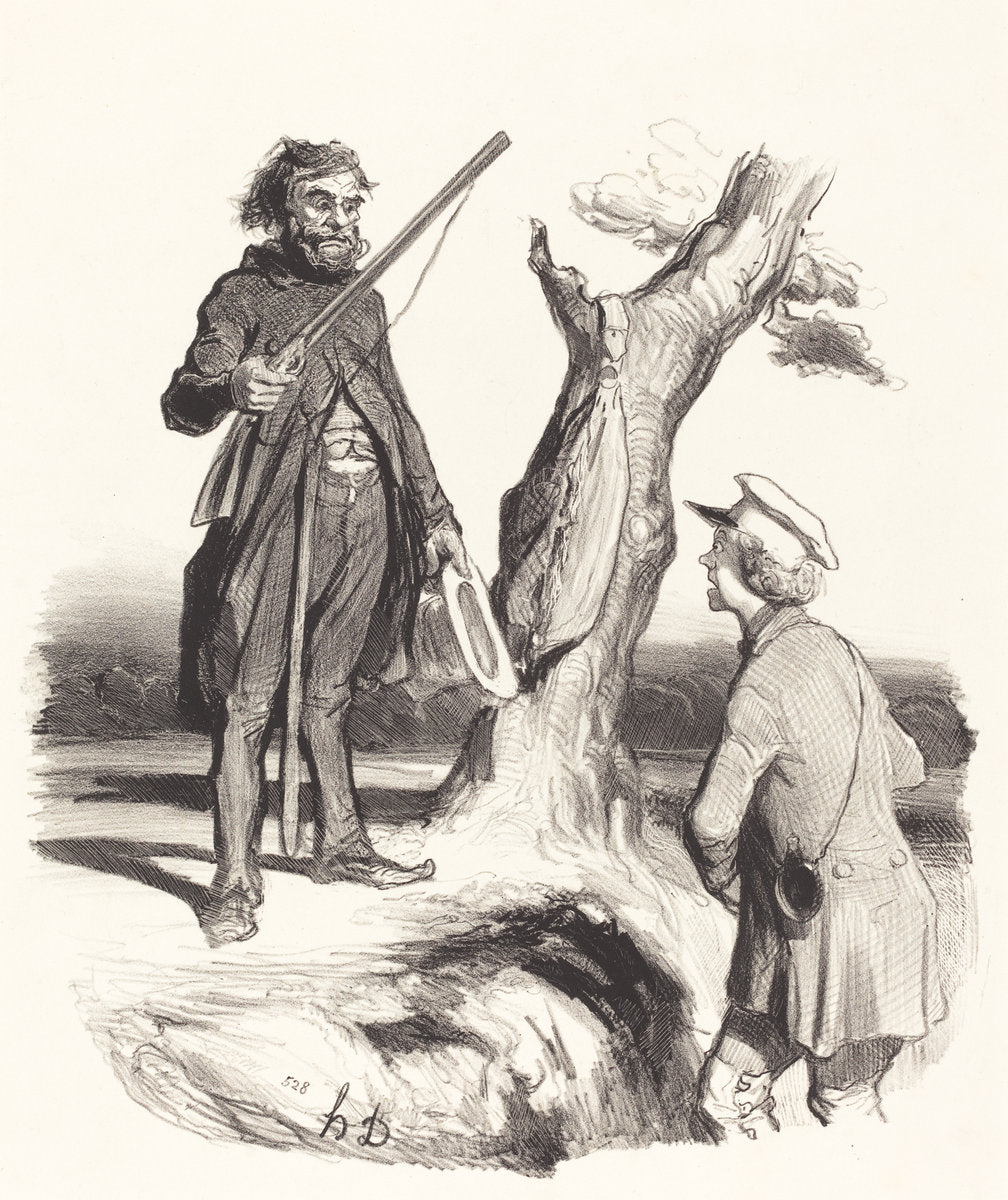 Un Pauvre père de famille qui... by Honoré Daumier (French, 1808 - 1879), 16X12"(A3)Poster Print