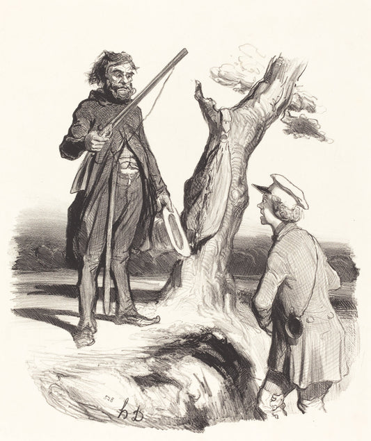 Un Pauvre père de famille qui... by Honoré Daumier (French, 1808 - 1879), 16X12"(A3)Poster Print