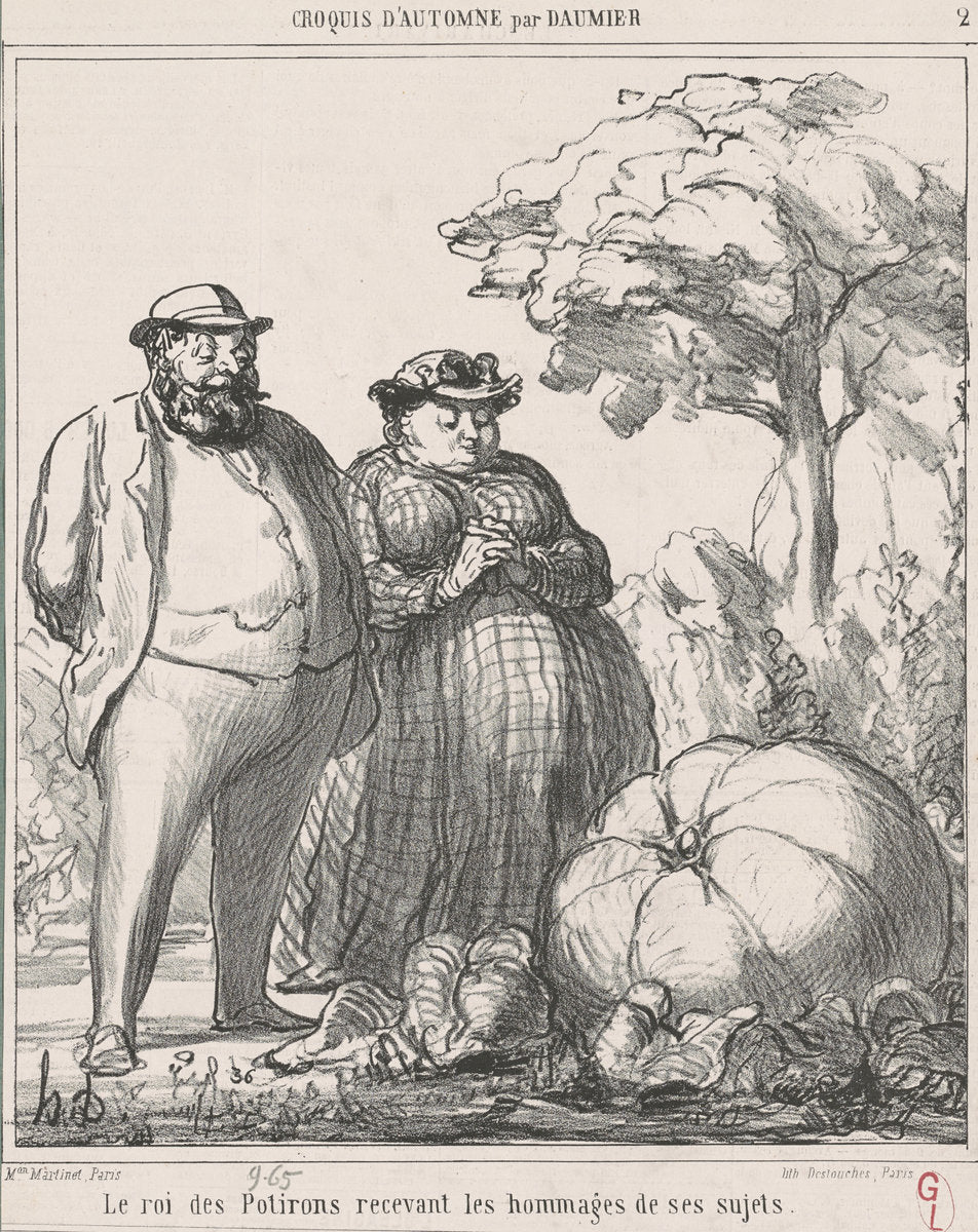 Le roi des potirons recevant les hommages de ses sujets by Honoré Daumier (French, 1808 - 1879), 16X12"(A3)Poster Print