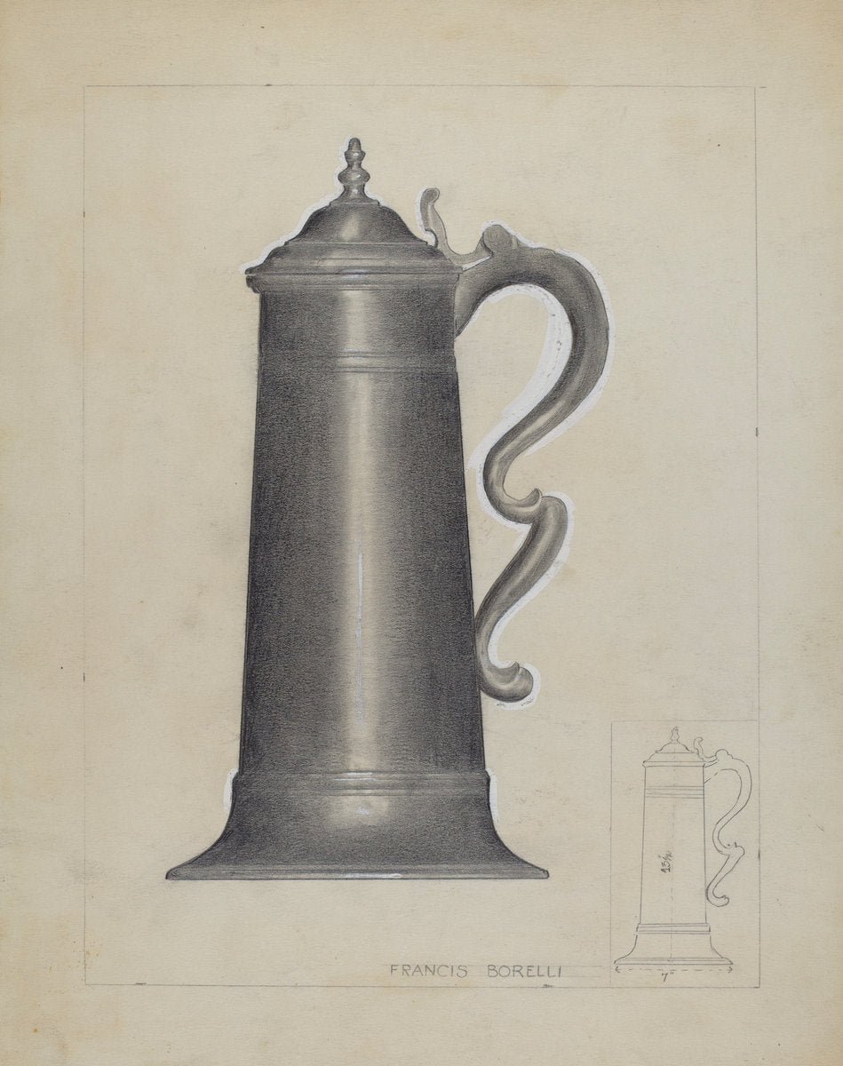 Pewter Mug by Francis Borelli (American, active c. 1935), 16X12"(A3)Poster Print