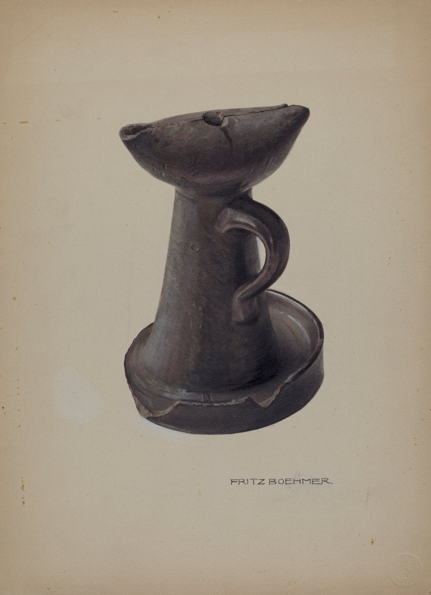 Lamp by Fritz Boehmer (American, active c. 1935), 16X12"(A3)Poster Print