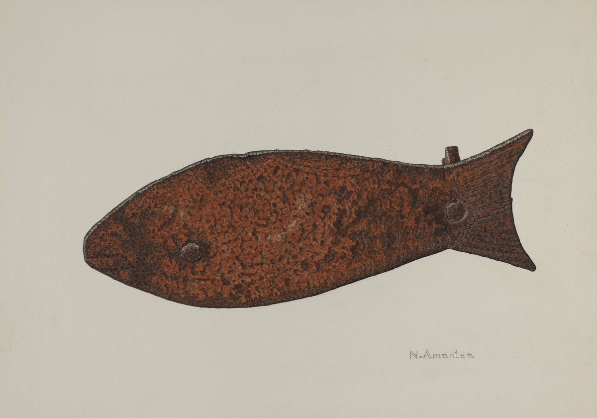 Pa. German Axe Socket by Nicholas Amantea (American, 1900 - 1978), 16X12"(A3)Poster Print