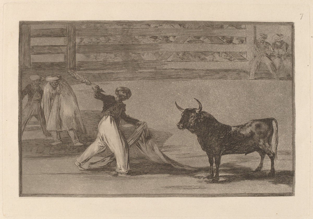 Origen de los arpones o banderillas (Origin of the Harpoons or Banderillas) by Francisco de Goya (Spanish, 1746 - 1828), 16X12"(A3)Poster Print