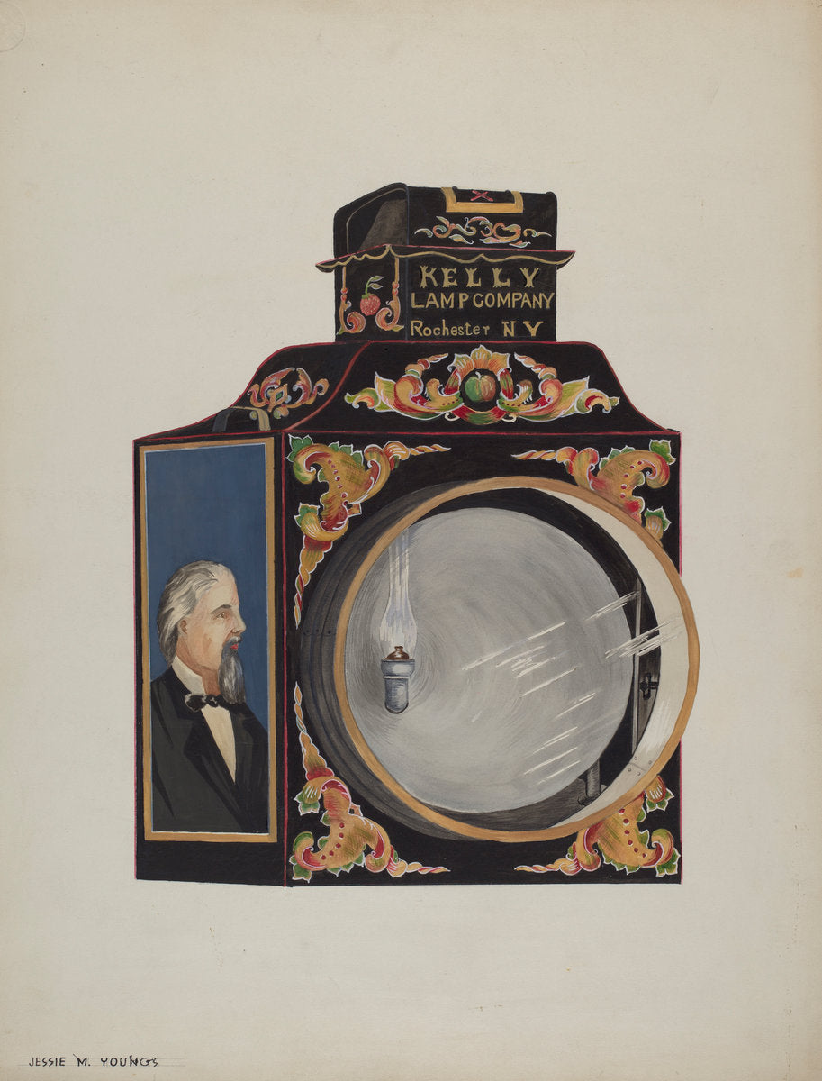 Locomotive Headlight by Jessie M. Youngs (American, active c. 1935), 16X12"(A3)Poster Print