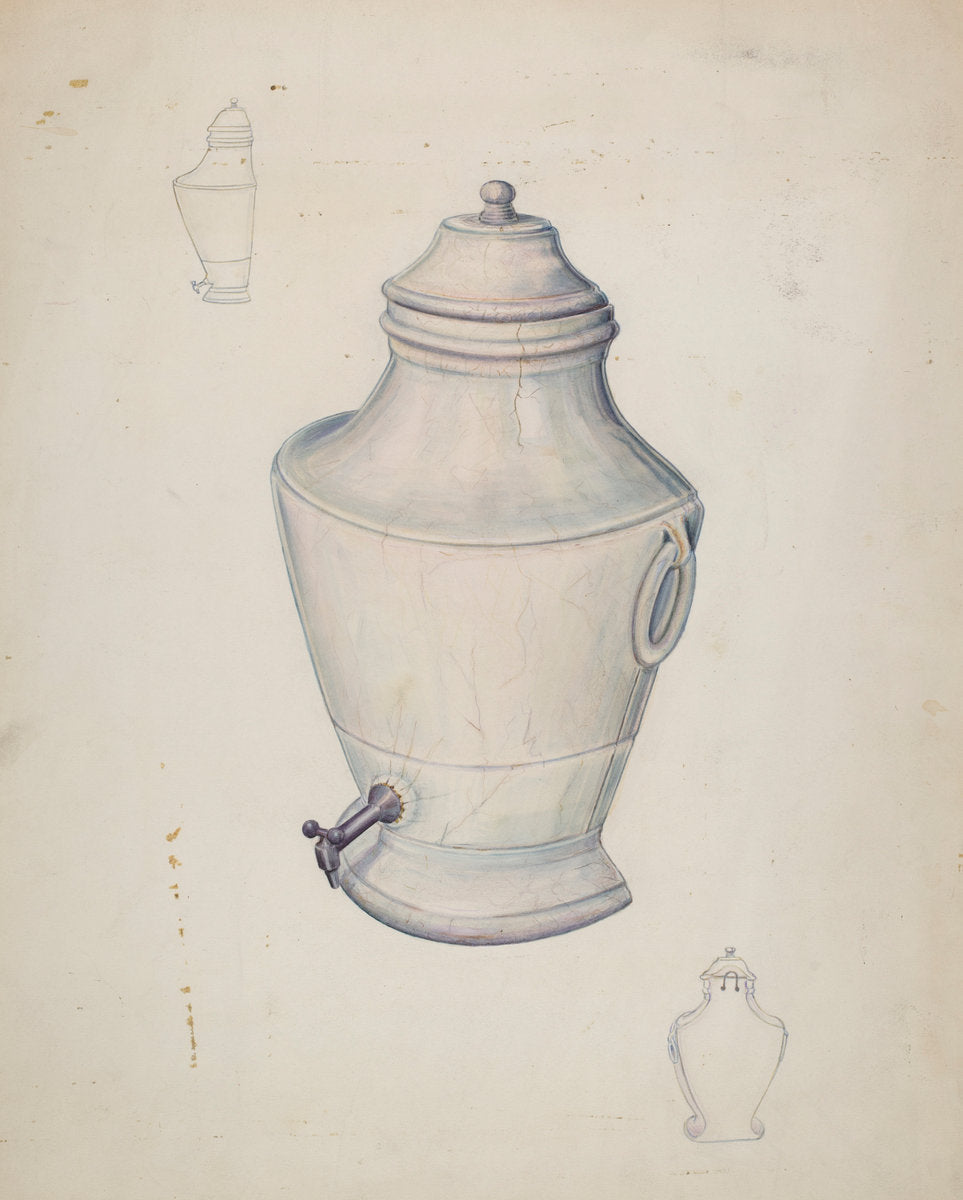 Porcelain Lavabo by Al Curry (American, active c. 1935), 16X12"(A3)Poster Print