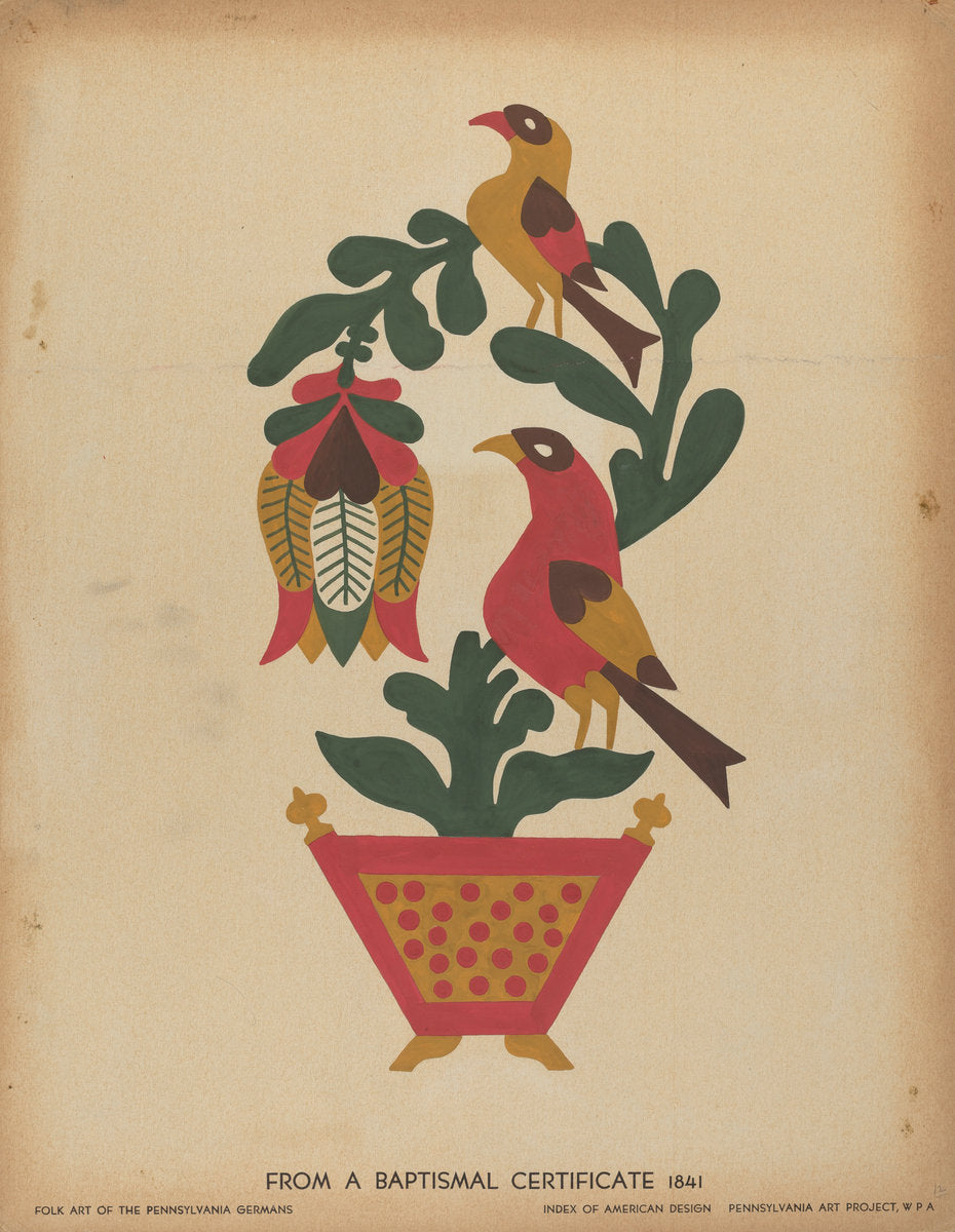 c. 1939 by American 20th Century (Drawing for Plate 12: From the Portfolio "Folk Art of Rural Pennsylvania"), 16X12"(A3)Poster Print