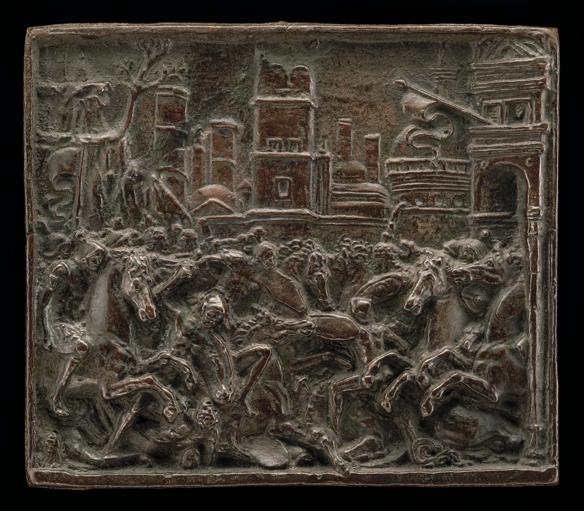 Combat at a City Gate by Andrea Briosco, called Riccio (Italian, 1470 - 1532), 16X12"(A3)Poster Print