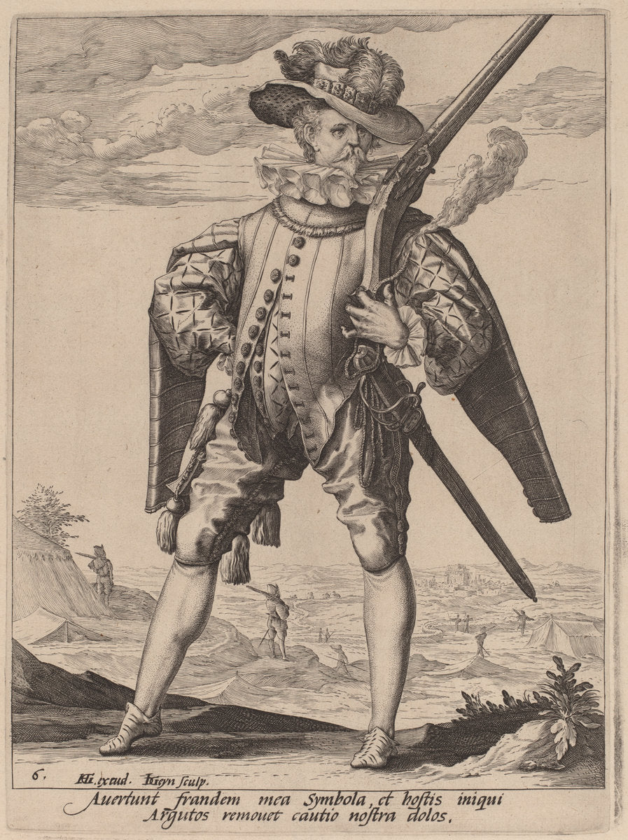 Musketeer by Jacques de Gheyn II after Hendrik Goltzius (Dutch, 1565 - 1629), 16X12"(A3)Poster Print