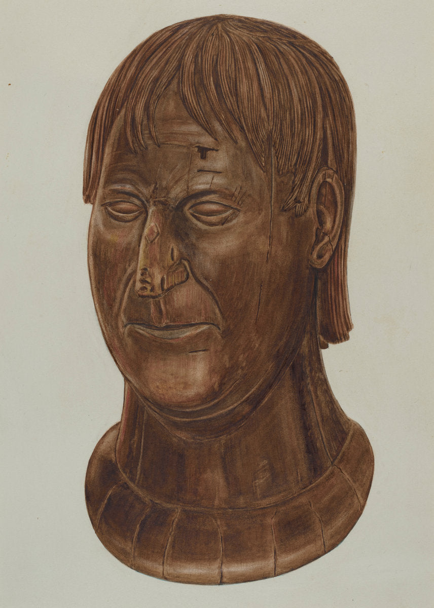 Bust of P.J. Landry by Al Curry (American, active c. 1935), 16X12"(A3)Poster Print