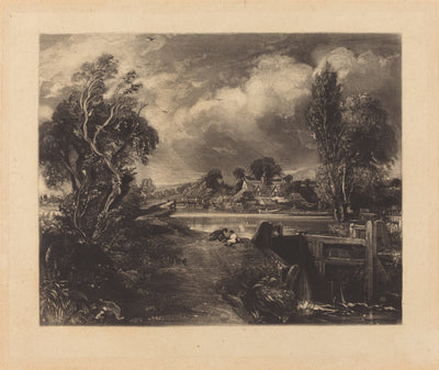 A Lock on the Stour by David Lucas after John Constable (British, 1802 - 1881), 16X12"(A3)Poster Print