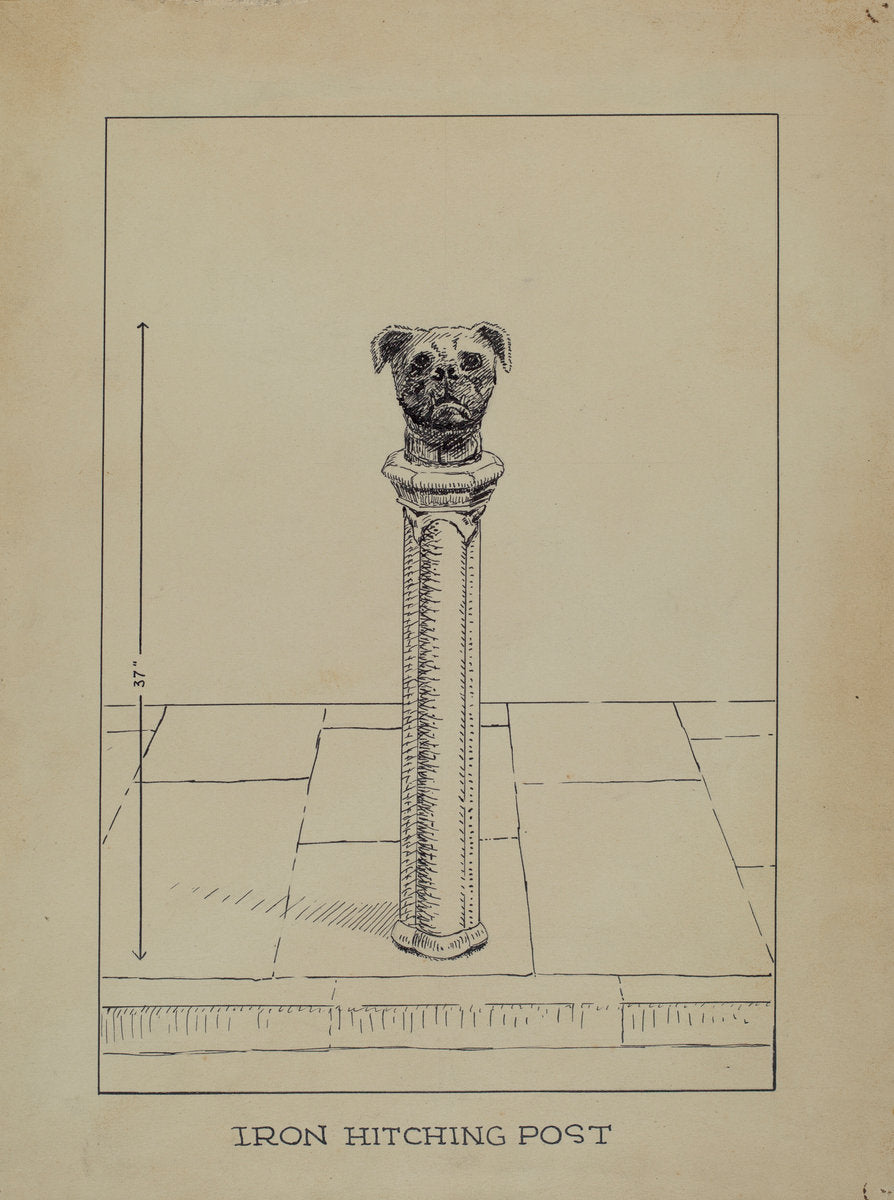 Cast Iron Hitching Post by Lucien Verbeke (American, active c. 1935), 16X12"(A3)Poster Print