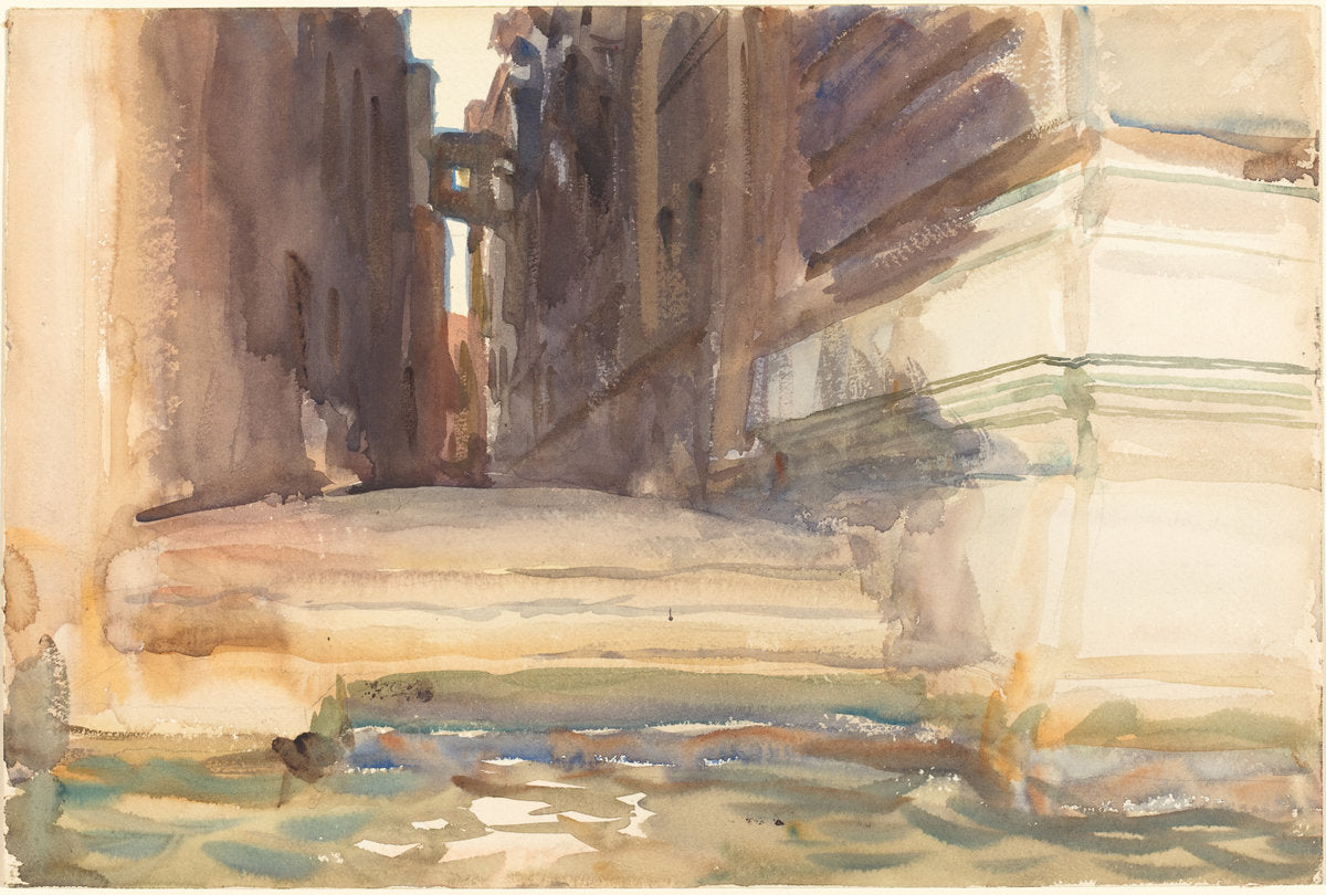 The Calle della Rosa with the Monte di Pietà, Venice by John Singer Sargent (American, 1856 - 1925), 16X12"(A3)Poster Print