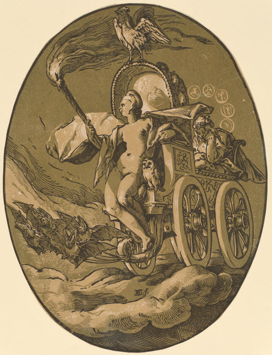 Nox (Goddess of Night) by Hendrik Goltzius (Dutch, 1558 - 1617), 16X12"(A3)Poster Print