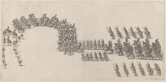 A Procession of Sixty Cavaliers and Torch Bearers by Stefano Della Bella (Italian, 1610 - 1664), 16X12"(A3)Poster Print