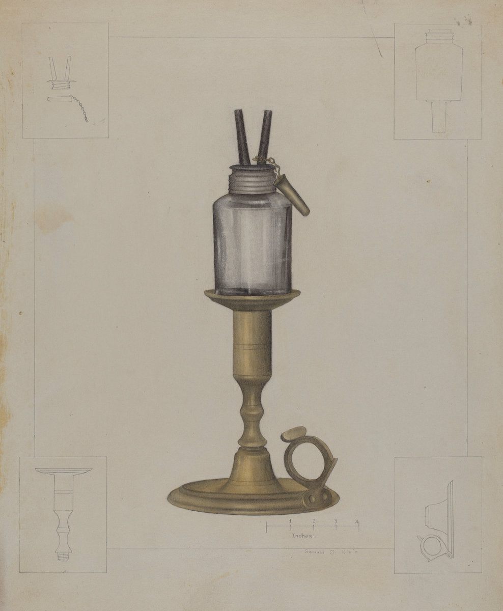 Peg Lamp by Samuel O. Klein (American, active c. 1935), 16X12"(A3)Poster Print