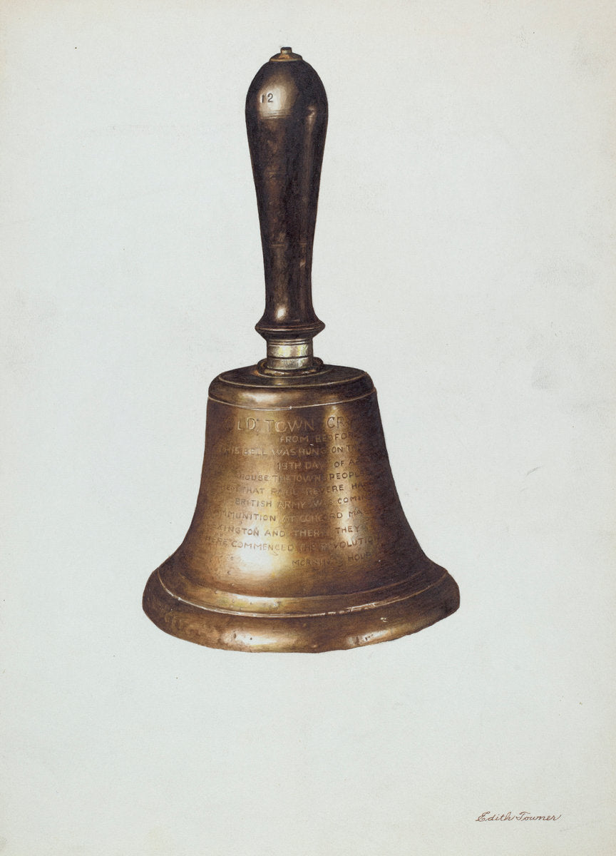 Town Crier's Bell by Edith Towner (American, active c. 1935), 16X12"(A3)Poster Print