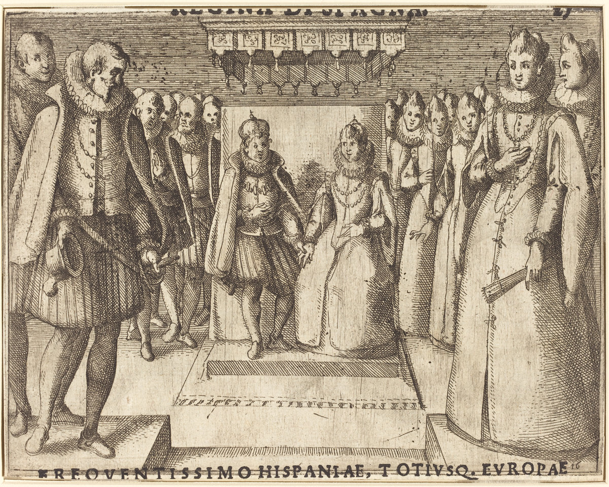 Meeting of Margaret of Austria and Philip III [recto] by Jacques Callot (French, 1592 - 1635), 16X12"(A3)Poster Print