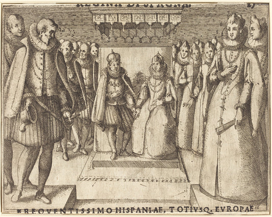 Meeting of Margaret of Austria and Philip III [recto] by Jacques Callot (French, 1592 - 1635), 16X12"(A3)Poster Print