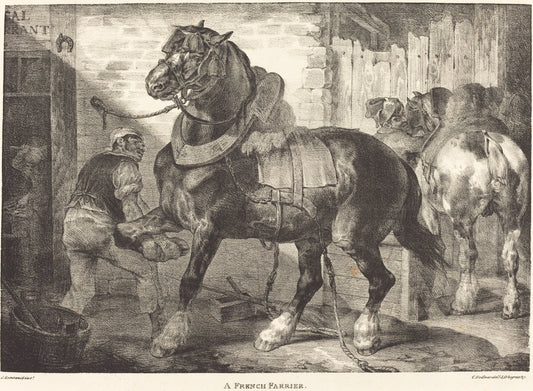 A French Farrier by Théodore Gericault (French, 1791 - 1824), 16X12"(A3)Poster Print