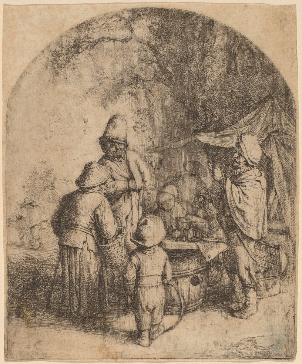 Quacksalver by Adriaen van Ostade (Dutch, 1610 - 1685), 16X12"(A3)Poster Print