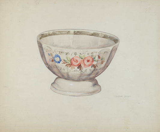Bowl by Lillian Causey (American, active c. 1935), 16X12"(A3)Poster Print