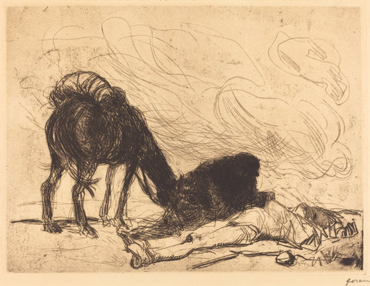 The Good Samaritan by Jean-Louis Forain (French, 1852 - 1931), 16X12"(A3)Poster Print