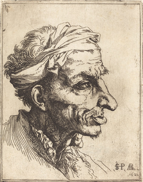 Small Grotesque Head by Jusepe de Ribera (Spanish, 1591 - 1652), 16X12"(A3)Poster Print
