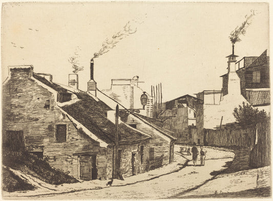 Rue de Champ de l'Alouette by François Bonvin (French, 1817 - 1887), 16X12"(A3)Poster Print
