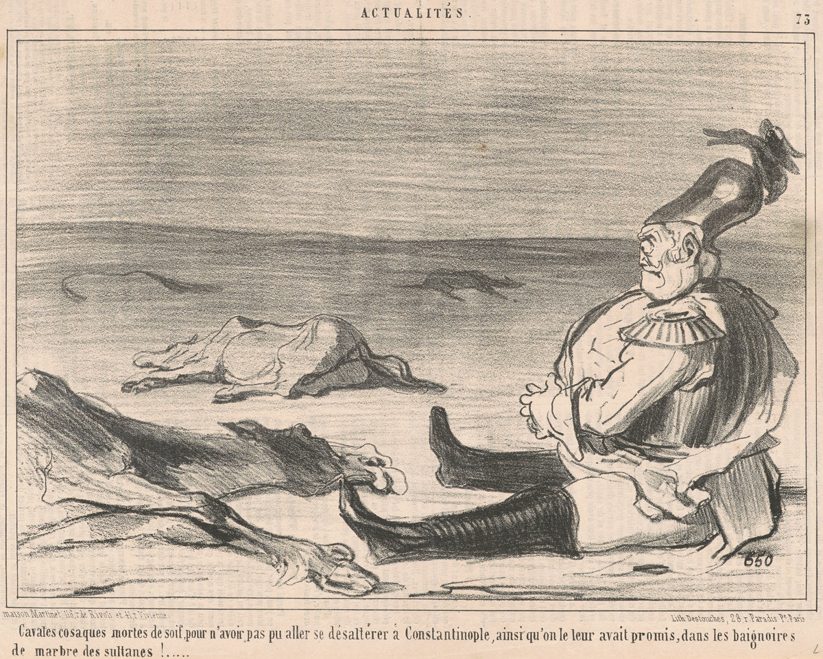Cavales cosaques mortes de soif ... by Honoré Daumier (French, 1808 - 1879), 16X12"(A3)Poster Print