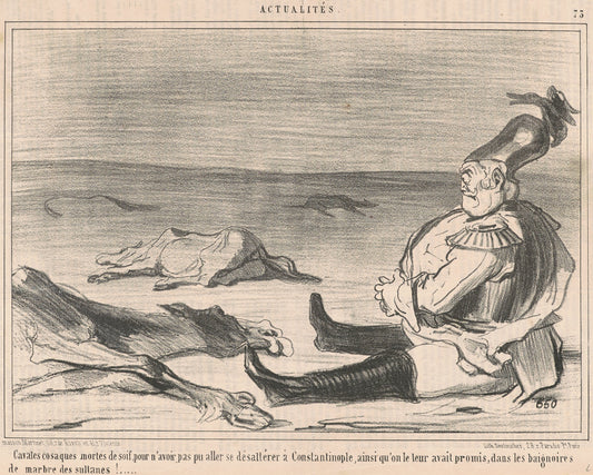 Cavales cosaques mortes de soif ... by Honoré Daumier (French, 1808 - 1879), 16X12"(A3)Poster Print