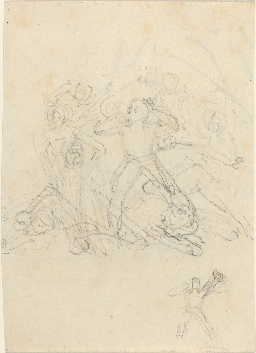Group of Figures by John Flaxman (British, 1755 - 1826), 16X12"(A3)Poster Print