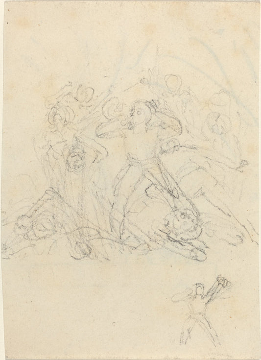 Group of Figures by John Flaxman (British, 1755 - 1826), 16X12"(A3)Poster Print
