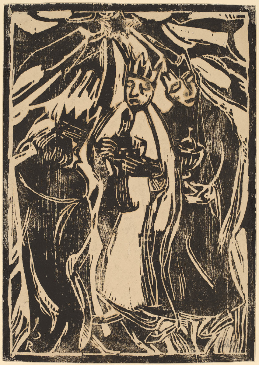 The Magi by Christian Rohlfs (German, 1849 - 1938), 16X12"(A3)Poster Print