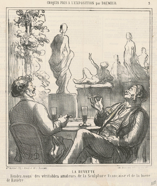 La buvette by Honoré Daumier (French, 1808 - 1879), 16X12"(A3)Poster Print