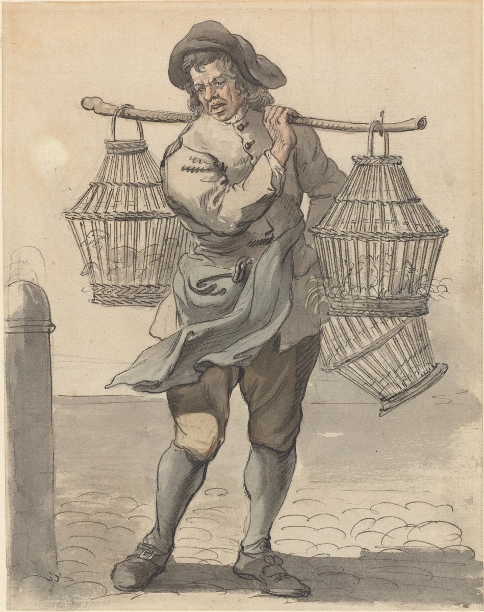 A Poultry Seller by Paul Sandby (British, 1731 - 1809), 16X12"(A3)Poster Print