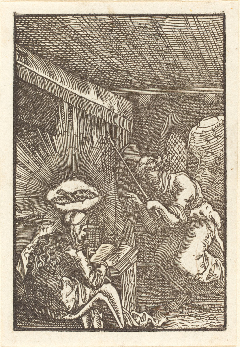 The Annunciation by Albrecht Altdorfer (German, 1480 or before - 1538), 16X12"(A3)Poster Print