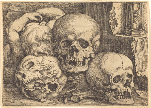 Child with Three Skulls by Barthel Beham (German, 1502 - 1540), 16X12"(A3)Poster Print
