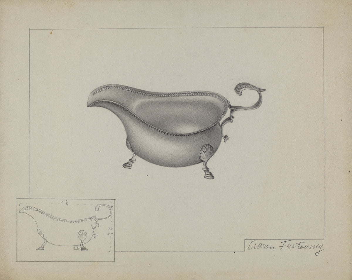 Silver Sauce Boat by Aaron Fastovsky (American, active c. 1935), 16X12"(A3)Poster Print