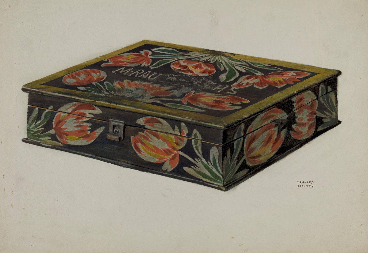 Pa. German Box by Frances Lichten (American, active c. 1935), 16X12"(A3)Poster Print