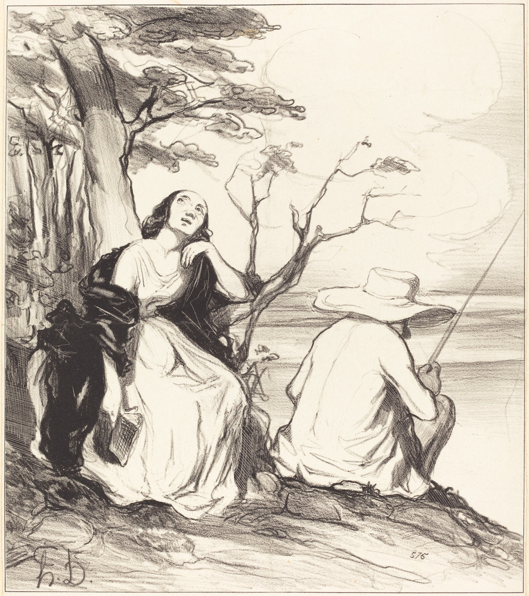 O douleur!... avoir rêvé... un époux... by Honoré Daumier (French, 1808 - 1879), 16X12"(A3)Poster Print