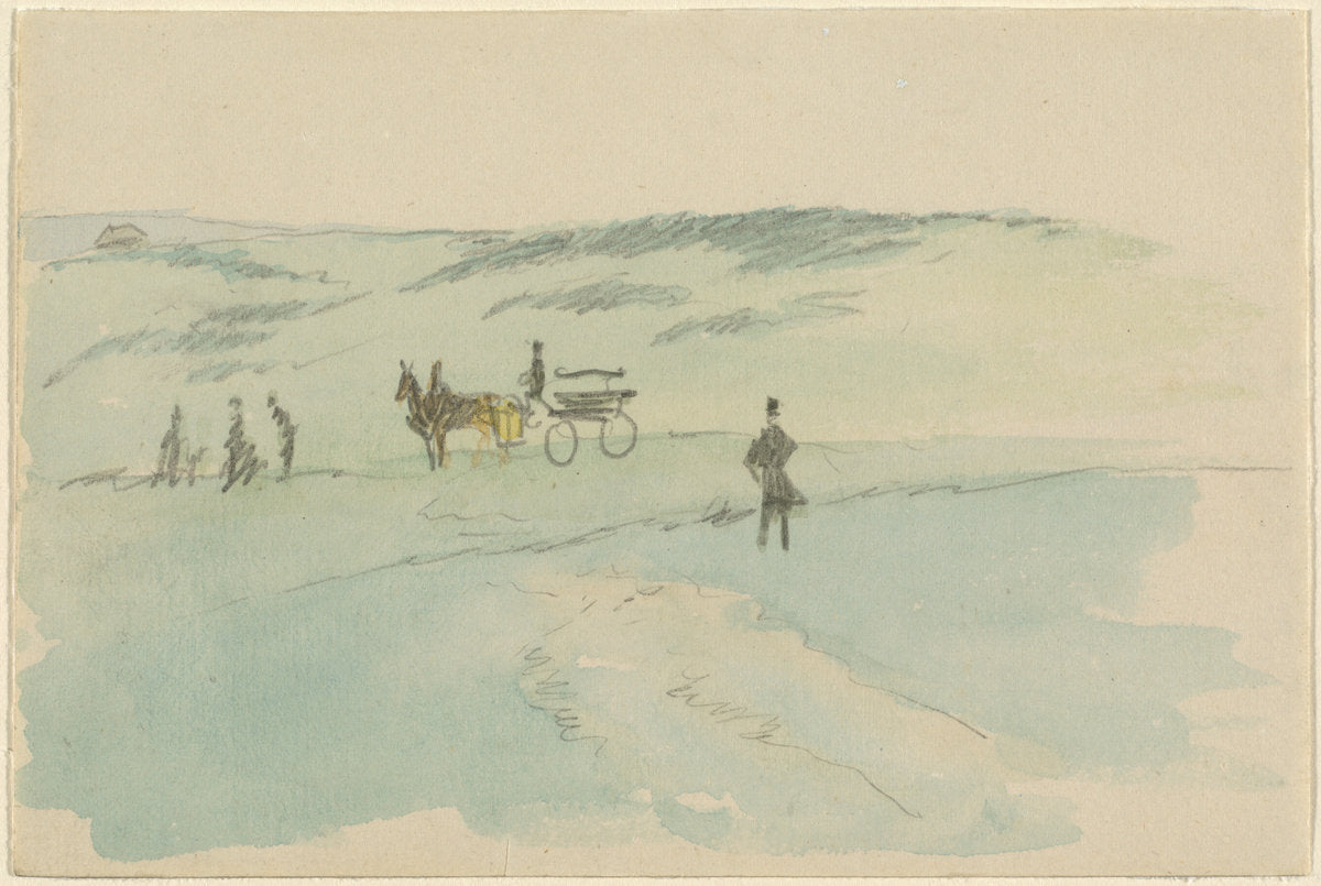 Landscape with Figures and a Carriage by Sir David Wilkie (Scottish, 1785 - 1841), 16X12"(A3)Poster Print