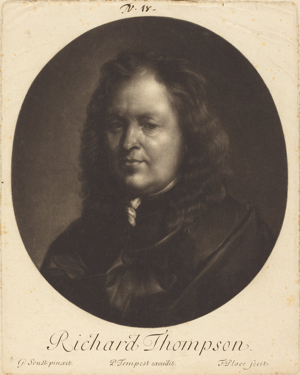 Richard Tompson by Francis Place after Gerard Soest (English, 1647 - 1728), 16X12"(A3)Poster Print