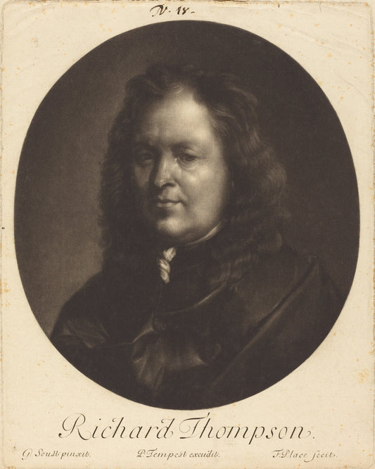 Richard Tompson by Francis Place after Gerard Soest (English, 1647 - 1728), 16X12"(A3)Poster Print