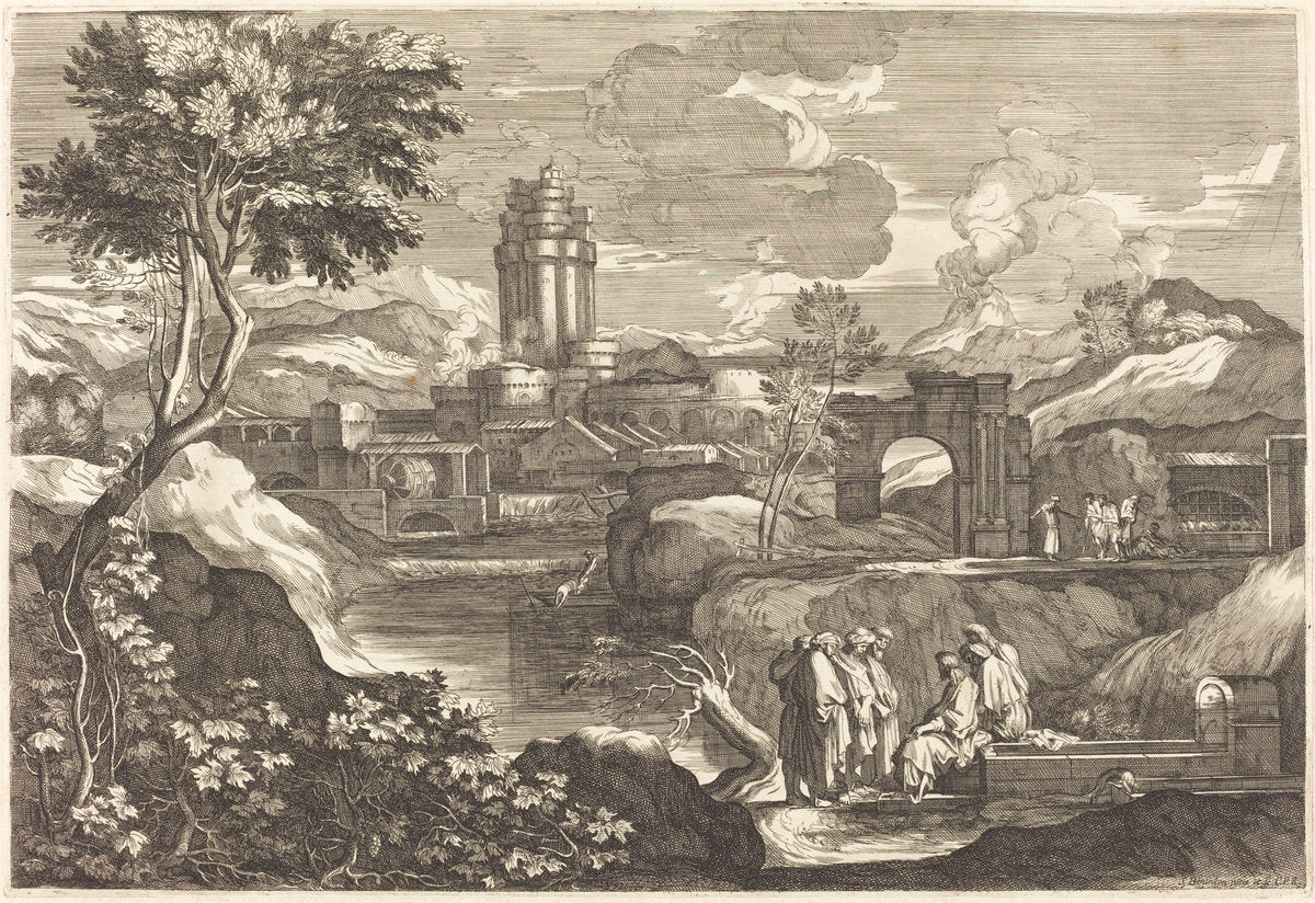 Jesus Telling the Parable of the Father who Sends his Workers to his Vineyard by Sébastien Bourdon (French, 1616 - 1671), 16X12"(A3)Poster Print